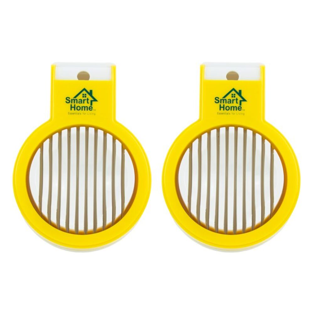 Smart Home Egg Slicer with Stainless Steel Blades in Yellow/White, 2 Pack